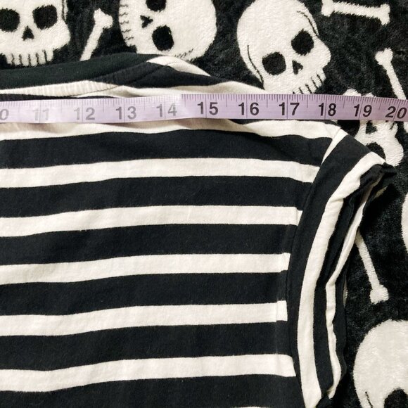 U.S. POLO ASSN. Black white horizontal striped scoop neck t-shirt ~ LARGE XL tee - Picture 10 of 14